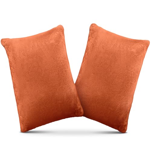 1 MIDDLE ONE 2 Pack Small Pillow, Memory Foam Mini Pillow 11 X 7 Inches for Travel, Sleeping, Nap and Neck, Knee, Lumbar Support, Tiny Cushion for Pet, Dogs (Orange) - color: Orange, size: 11x7 inch