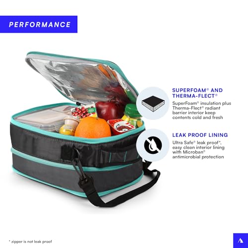 Arctic Zone Ultimate Expandable Insulated Lunch Box, Dual Compartment Insulated - Gray - color: Gray