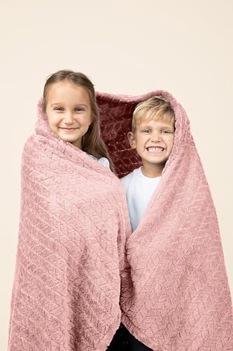 EverSnug Travel Blanket & Pillow 68x42 - Premium Ultra-Soft Microfleece 2 in 1 Compact & Packable Flight Blanket with Soft Bag Pillowcase, Hand Luggage Sleeve and Backpack Clip (Light Pink) - color: Light Pink