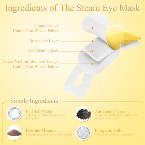 16Packs Steam Eye Mask, Heated Eye Mask for Sleeping, Warm Compress for Eyes, Self Heating Disposal Steam Mask for Home Sleep, Office, Spa, Travel Essentials Mothers Day Gifts (Chamomile) - color: 16Packs Chamomile