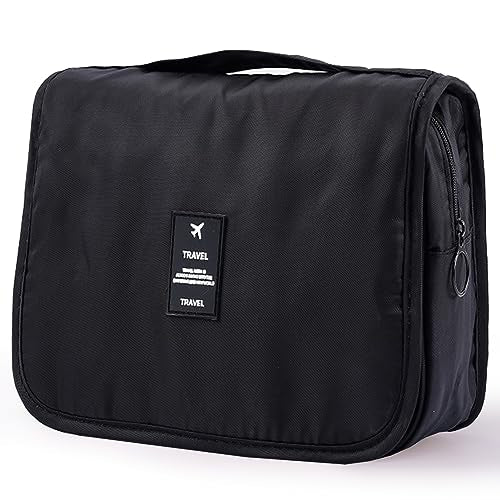 Travel Toiletry Bag for Women, Hanging Toiletry Bag with Multi-Pockets, Toiletry Bag for Traveling Easy Clean, Travel Organizer Black - color: Black