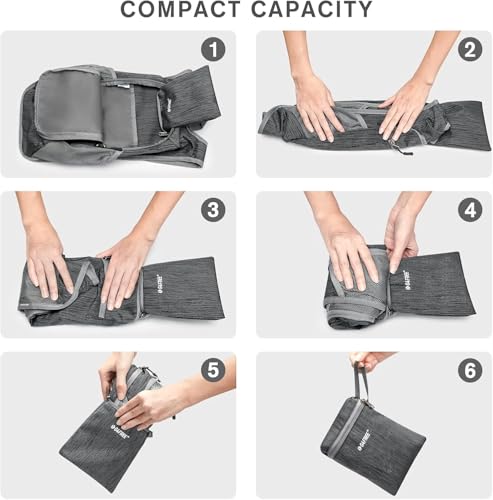G4Free 10L/15L Hiking Backpack Lightweight Packable Hiking Daypack Small Travel Outdoor Foldable Shoulder Bag - color: Black, size: 10L