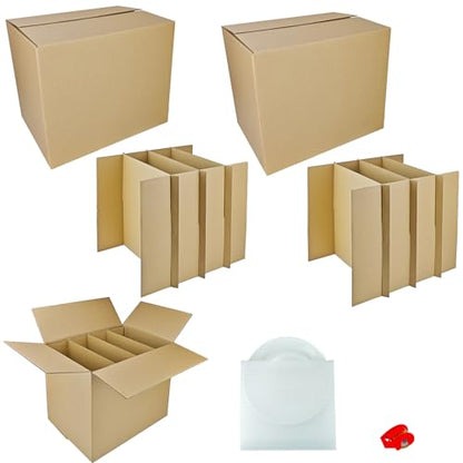 2 Sets Moving Boxes Dish Packing Boxes Divider Kits,16 x 12 x 13 Inch Dish Packing Box Kitchen Moving Box Corrugate Dividers with 20 Pcs Foam Pouches,1 Pcs Tape Rolls with Dispenser - style: 2 Sets-dish packing-16x12x13in