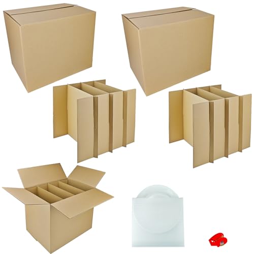 2 Sets Moving Boxes Dish Packing Boxes Divider Kits,16 x 12 x 13 Inch Dish Packing Box Kitchen Moving Box Corrugate Dividers with 20 Pcs Foam Pouches,1 Pcs Tape Rolls with Dispenser - style: 2 Sets-dish packing-16x12x13in