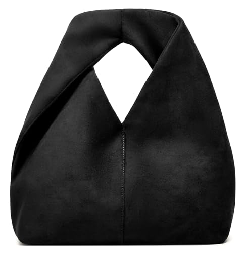 Slouchy Suede Crescent Crossbody Purses Women Cute Hobo Bags Trendy Satchels Underarm Shoulder Bag Travel Tote Handbag 2026 - color: B Suede Black-have Strap