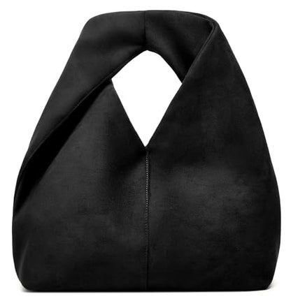 Slouchy Suede Crescent Crossbody Purses Women Cute Hobo Bags Trendy Satchels Underarm Shoulder Bag Travel Tote Handbag 2026 - color: B Suede Black-have Strap