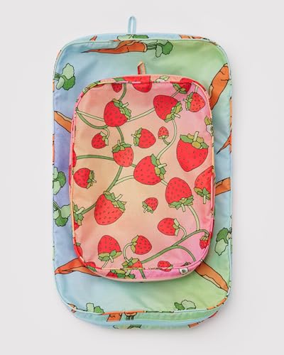 BAGGU Large Packing Cube Set - Carrots & Berries - color: Carrots & Berries