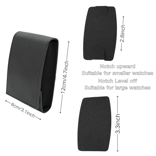 Watch Travel Pouch Portable Organizer - Luxury Watch Case Travel Recycled Leather Storage and Display for Men and Women (Single,Black) - color: WP-Black