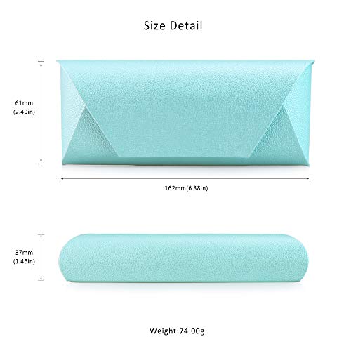 LifeArt Eyeglass Case Hard Shell, Portable Sunglass Case, Fashionable PU Leather Eyeglass Case, Lightweight - color: A_638_blue