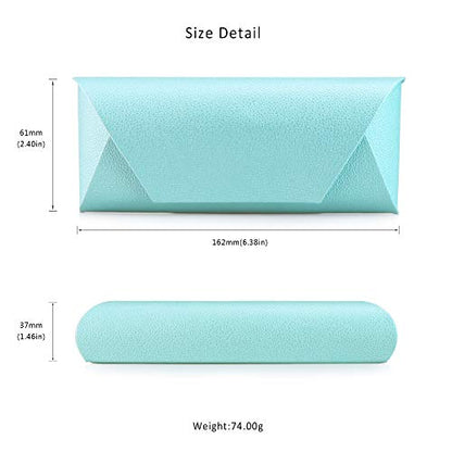 LifeArt Eyeglass Case Hard Shell, Portable Sunglass Case, Fashionable PU Leather Eyeglass Case, Lightweight - color: A_638_blue