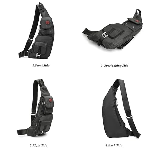 NICGID Sling Bag Chest Shoulder Backpack Crossbody Bags Casual Daypack for Men Women - color: Black-2
