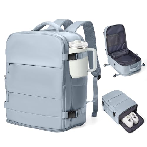 coowoz Travel Backpack Carry On for Women Man Gym Backpacks with Laptop Compartment Mochila de Viaje Teacher Personal Item Backpack Airplane Accessories Must Haves Grey Blue 20L - color: Gray Blue, size: 20l