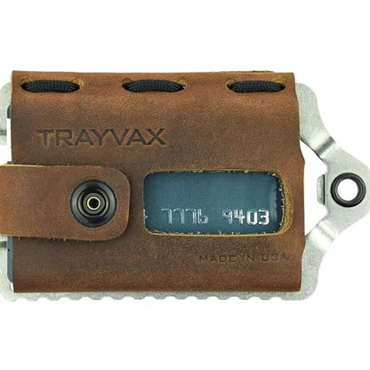 Trayvax Element Wallet, RFID Front Pocket Credit Card Holder with Money Clip, Minimalist Slim Leather Metal Wallet for Men and Women - color: Raw | Mississippi Mud