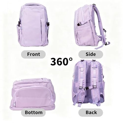 Travel Backpack for Women Men Carry on Backpack, Airline Approved Large Travel Bag Flight Approved Personal item, 15.6 Inch Laptop Backpack Casual Daypack for Weekender Business Hiking-PURPLE - color: Purple