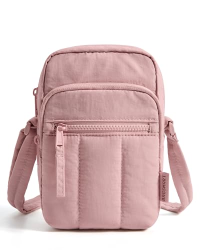 BAGSMART Crossbody Bags for Women, Mini Cell Phone Cross body Purses Travel Wallet with RFID Blocking Card Slots - color: D-dark Pink