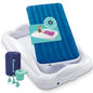Hiccapop Inflatable Toddler Travel Bed with Safety Bumpers [4-Sided], Portable Toddler Bed for Kids, Kids Air Mattress, Toddler Air Mattress - Navy Blue - color: Blue