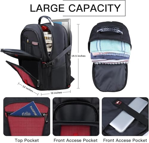 ANTERK Extra Large Backpack, Travel Laptop Backpack, Sturdy TSA Water Resistant 17.3 Inch Carry on Backpacks, Anti Theft Business Computer Backpacks Gifts for Men Women, Red - color: Red, size: 17 inch