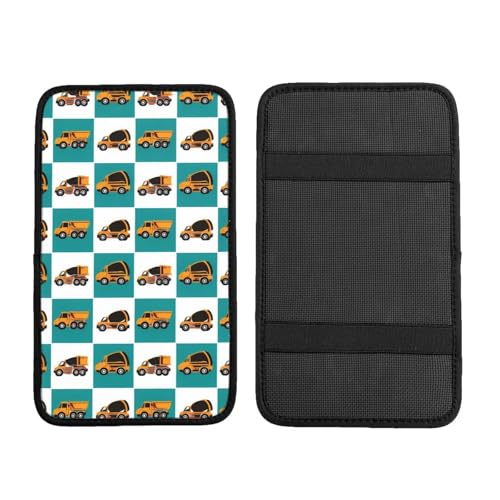 Construction Trucks Cement Trucks Car Handrail Box Cushion Interior Decor Armrest Cover Accessories 12.6 X 7.5 in - color: Construction Trucks Cement Trucks2