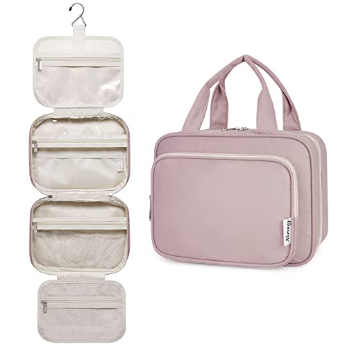 Narwey Hanging Toiletry Bag for Women Travel Makeup Bag Organizer Toiletries Bag for Travel Size Essentials Accessories Cosmetics (Dusty Rose (Medium)) - color: A-Dusty Rose, style: Medium
