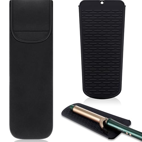 Shappy 2 Pcs Heat Resistant Hair Tools Bag Curling Iron Travel Case Cover Neoprene Flat Iron Holder Travel Case and Silicone Mat Pouch for Hot Hair Tools Storage Organizer(Classic Style) - style: Classic Style