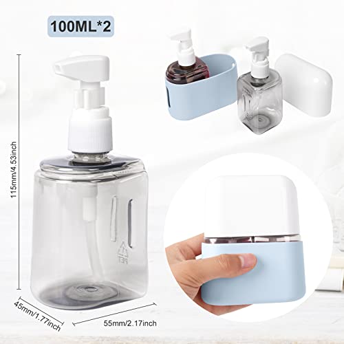 Yamadura Travel bottles for Toiletries, TSA Approved Travel Containers, Refillable, Portable, Spray Bottles and Pump Bottles with Labels for Creams, Perfumes and Shampoos (Blue) - color: Blue