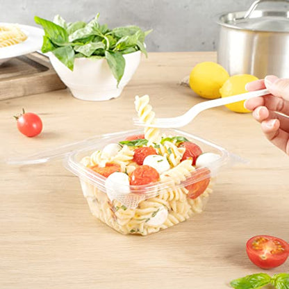 Restaurantware Thermo Tek 16 Ounce Deli Food Containers 100 Anti-Fog Hinged Lid Containers - Freezable Rectangle Clear Plastic To Go Food Containers Disposable - size: 16 oz