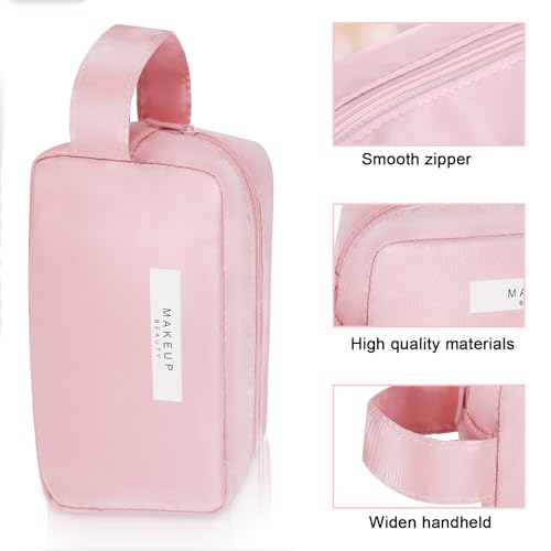 Queboom Travel Makeup Bag Cosmetic Bag Makeup Bag Toiletry bag for women and men (Pink-3pcs) - color: Pink-3pcs