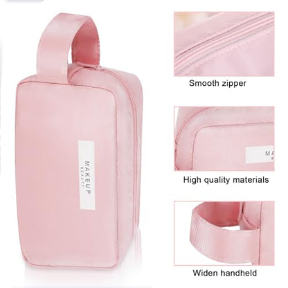 Queboom Travel Makeup Bag Cosmetic Bag Makeup Bag Toiletry bag for women and men (Pink-3pcs) - color: Pink-3pcs