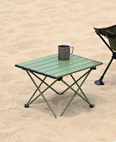 iClimb Ultralight Compact Camping Folding Table with Carry Bag (Green - S) - color: Green, size: Small