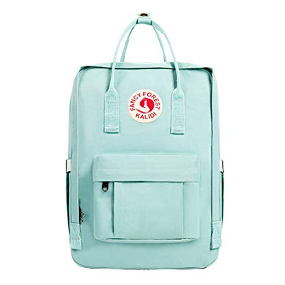 KALIDI Casual Laptop Backpack 15 Inches Classic Camping Rucksack Travel Outdoor Square Daypack College Hiking Gym Bag, Mint Green - color: Mint Green