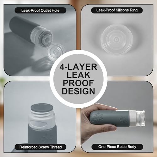 16 Pack Travel Bottles for Toiletries, Silicone TSA Approved-Containers for Toiletries,3oz Silicone Travel Bottles Set Leak Proof Refillable Liquid,Shampoo and Conditioner Travel Toiletry Bottles Grey - color: Grey