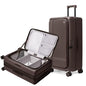 NINETYGO Large Checked Luggage 29 Inch, Flat Top Opening Check In Luggage with Brake Wheels, Expandable, Coffee-Infused PC Hard Shell, Eco-Friendly, TSA Lock, 360° Spinner Wheels (Americano) - color: 01-Dark Chocolate Americano, size: Checked 29-Inch (Top