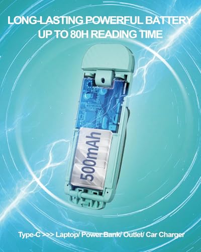 HEMONNKAM Book Reading Light, Rechargeable Clip on Booklight, Eye Caring 3 Color Temperatures & 5 Brightness Levels, Night Use for Bed, Long Lasting, Reading at Night in Bed, Light Blue - color: Light Blue