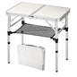 YihuiKo Folding Camping Table with Adjustable Height, 23.6" x 15.8" Portable Lightweight Tables with Aluminum Legs for Outdoor Camp, Picnic, Beach, Backyard, Tailgate Cooking, 3 Heights