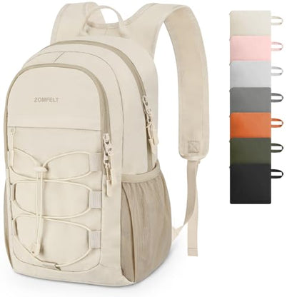 ZOMFELT Hiking Backpack for Women Men, 15L Lightweight Packable Backpack for Trip, Water Resistant Small Travel Backpacks, Foldable daypack for Hiking, Walking, Cycling, Camping, Beige - size: 15L