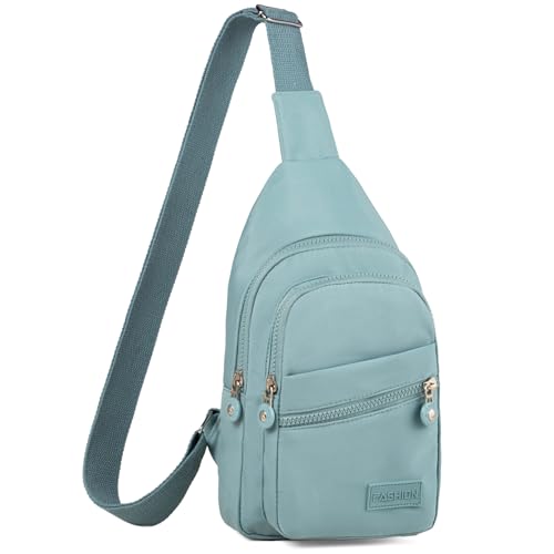 Banelu Small Sling Backpack Crossbody Bags for Women Men, Small Sling Bag Cross Body Bag Fanny Packs Crossbody Purses - Lights Blue - color: D Light Blue