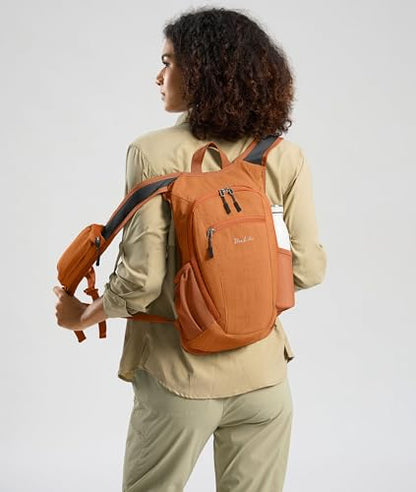 Uselike 10L Small Hiking Backpack Travel Daypack Lightweight Packable Back Pack for Women Men(Orange) - color: Orange