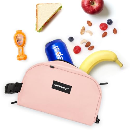 Cerbonny Freezable Lunch Bag, Mini Cooler Bag, Small Lunch Bag, Insulated Small Cooler Box with Ice Packs & Handle Buckle for School Work Travel,Pink - color: Pink