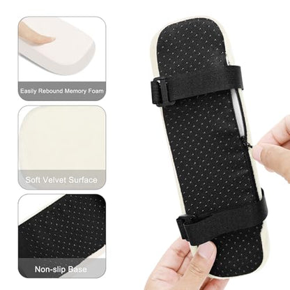 MOSISO Chair Armrest Pads (2 Pack), Memory Foam Home/Office Chair Arm Rest Covers Comfy Computer Gaming Elbow Cushion Removable Washable Elbow Support Forearm Pressure Relief, Beige - color: Beige