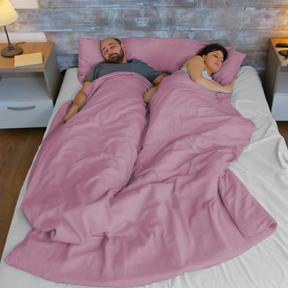 Sleeping Bag Liner,Travel Sheet & Adult Sleep Sack, Camping Sheets Travel Sleep Sack for Backpacking,Hotels & Hostels -Lightweight Single &Double Travel Sheet Camping Sheets - color: Double Dark Pink