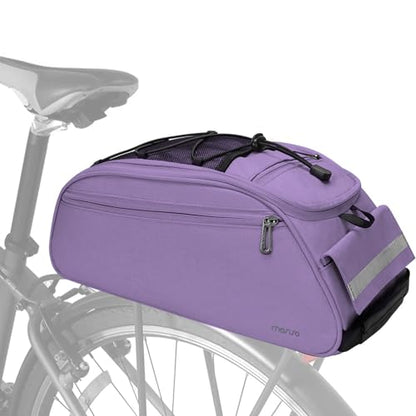 MOSISO Bike Rack Bag, Waterproof Bicycle Trunk Pannier Rear Seat Pouch Cycling Bike Carrier Backseat Storage Luggage Saddle Shoulder Bag - color: Purple