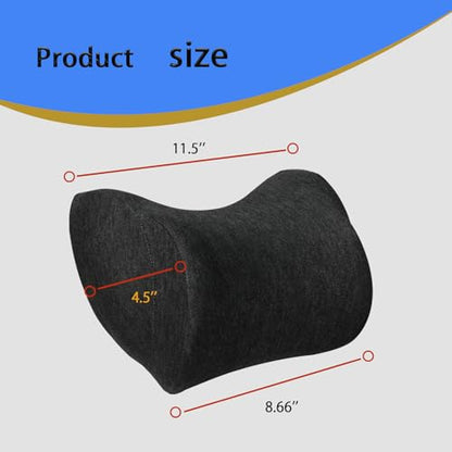 Car Neck Pillow, Car Headrest Pillow with Adjustable Strap for Neck Pain Relief 100% Memory Foam,Ergonomic Design，2 Pack - color: Black1