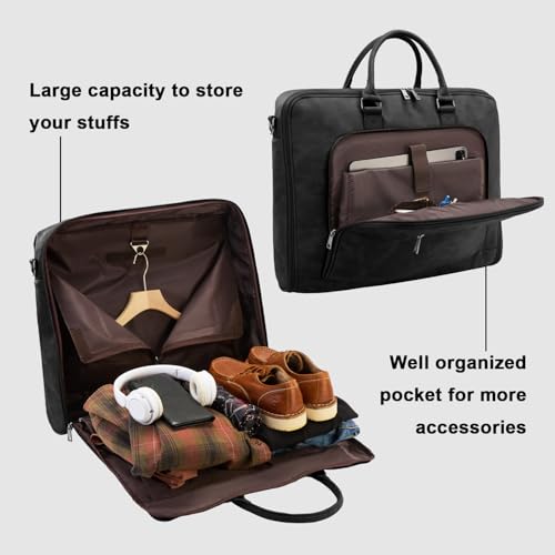 Garment Bag for Travel Large Carry on Garment Bags Men Women | Garment Suitcase Bags - color: Black