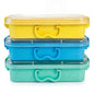 Carolart 3 Pack 12.8 Inch Wheat straw Plastic Storage Bins, Stackable | 40% wheat straw blend containers with lids for sand toy storage, classroom supplies, crafts, toys and homeschool use - color: Wheat straw