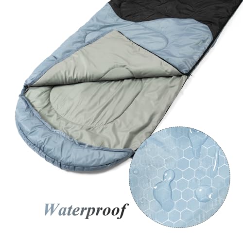 Sleeping Bag - 3 Seasons for Adults Kids Boys Girls Camping Hiking - Warm Cold Weather Lightweight Portable with Compression Bag for Backpacking in Spring, Summer, Fall and Winter - color: 3 lbs-Black Grey