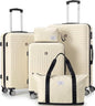Hoteel Luggage Sets 5 Piece, 4-Year Warranty, Durable Suitcase Set with Spinner Wheels, 100% PC Hard Shell Lightweight Luggage with TSA Lock, Large Checked Travel Suitcases, Beige(20/24/28/DB/TB) - color: Beige, size: 20/24/28/TB/（DB/BP）