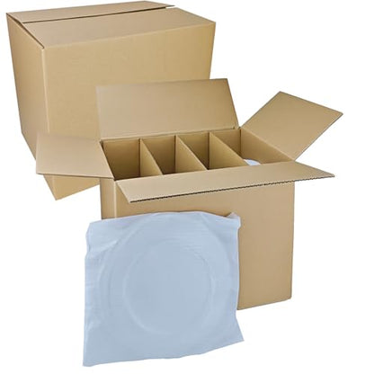 2 Sets Moving Boxes Dish Packing Boxes Divider Kits,16 x 12 x 13 Inch Dish Packing Box Kitchen Moving Box Corrugate Dividers with 20 Pcs Foam Pouches,1 Pcs Tape Rolls with Dispenser - style: 2 Sets-dish packing-16x12x13in