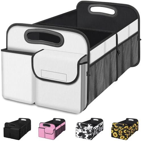 Femuar Car Trunk Organizer, Car Storage Organizer with Large Capacity Waterproof Collapsible Trunk Organizer for Car Suv/Jeep/Sedan (Beige, Standard) - color: Beige, size: Standard