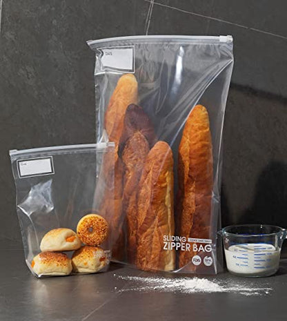 Gallon Slider Storage Bags- 100 Count, Featuring Expandable Bottom, Zero BPA, Microwave-Safe(4 boxes of 25) - size: GALLON
