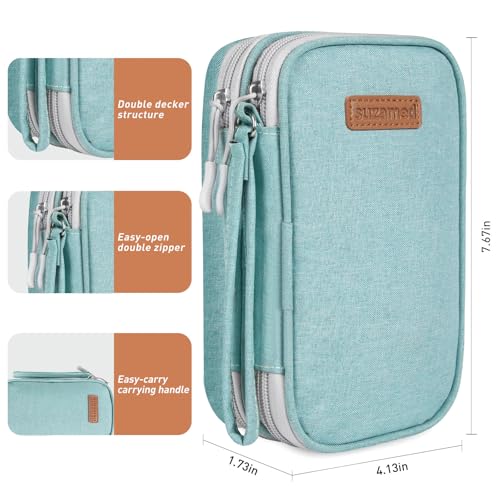 suzamed Insulin Cooler Travel Case, Double Layer Medicine Kit Diabetes Travel Case, Portable Medicine Organizer with 2Pack 150g Ice Pack TSA Approved for Insulin Pens Diabetic Supplies (Green) - color: Green